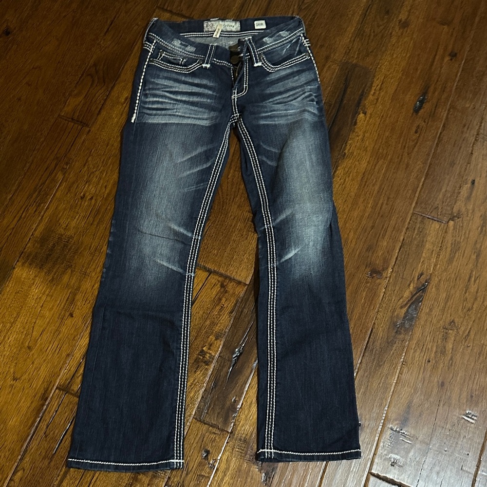 BKE Women's Boot Cut Jeans in Dark Blue